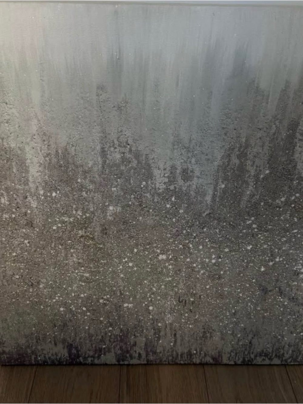 Abstract Metallic Gray & Silver Canvas Art
